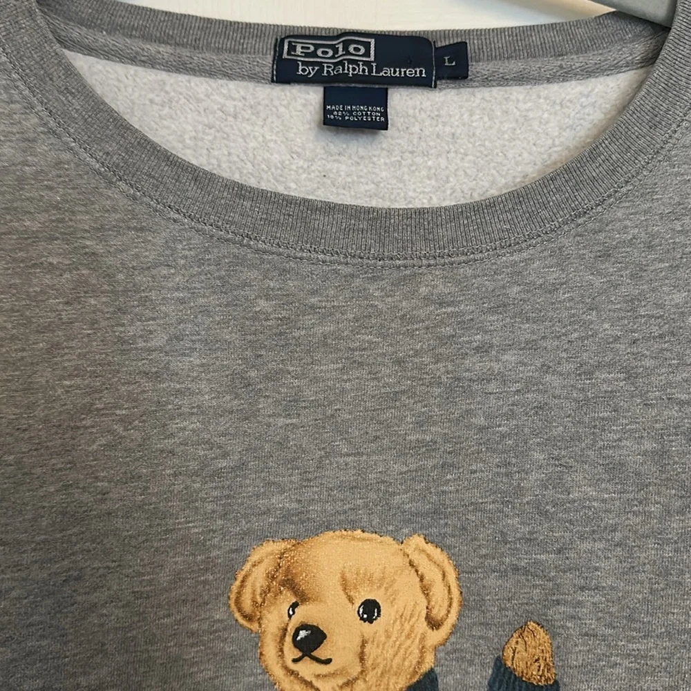 Polo by Ralph Lauren Gray Sweatshirt with Bear Motif - Picture 3 of 3